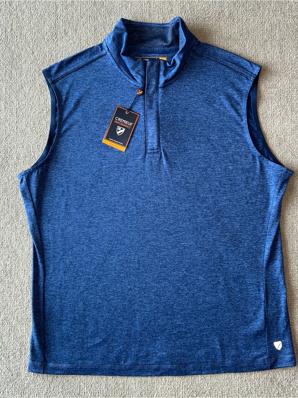 NWT Cremieux Performance Men's Navy Quarter-Zip Sleeveless Layering Vest